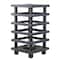 13" Gray Wooden Pagoda Tower Pillar Candle Holder